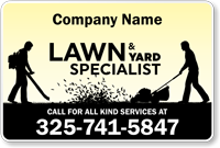 Add Your Company Name Lawn Care Custom Magnetic Sign