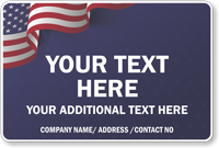 Add Your Text Here US Flag Custom Vehicle Magnetic Sign