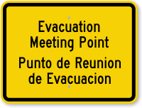 Bilingual Evacuation Meeting Point Sign