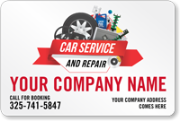Custom Car Service Company Name Address Magnetic Sign