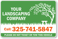 Custom Landscaping Company Name Magnetic Vehicle Sign