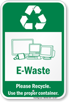 E-Waste Please Recycle Sign