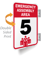 Emergency Assembly Area Number Five Sign