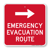 Emergency Evacuation Route Right Arrow
