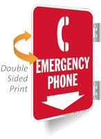 Emergency Phone Double Sided Metal Sign