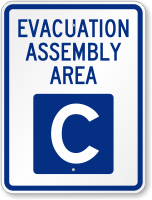 Emergency Evacuation Assembly Area C Sign