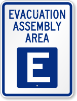 Emergency Evacuation Assembly Area E Sign
