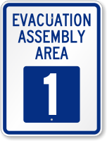 Evacuation Assembly Area 1 Emergency Sign