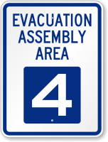 Evacuation Assembly Area 4 Emergency Sign