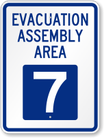Evacuation Assembly Area 7 Emergency Sign