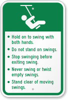 Hold On Swing Playground Rules Sign