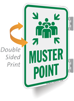Muster Point Double Sided Metal Sign