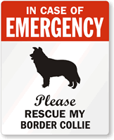 In Case Emergency, Rescue My Border Collie Label