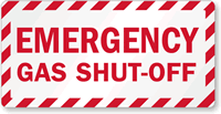 Emergency Gas Shut-Off Label