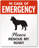 Husky Emergency Pet Rescue Label