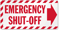 Emergency Shut-Off Sprinkler Label