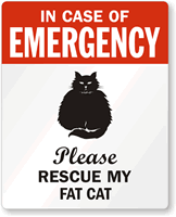 In Case Of Emergency, Please My Fat-Cat Label