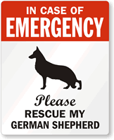 In Case Emergency, Rescue My German Shepherd Label