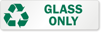 Glass Only Label with Recycle Graphic