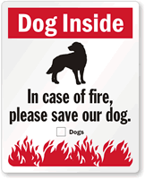 In Case Of Fire Save Dog Window Decal