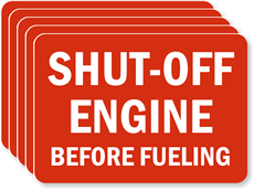 Shut-Off Engine Before Fueling Sign