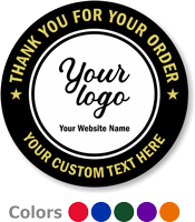 Add Your Logo Website Name Custom Thank You Sticker