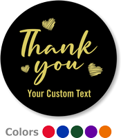 Add Your Text And Choose Color Custom Thank You Sticker