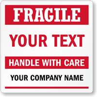 Fragile Handle with Care Add Company Name Custom Labels