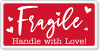 Fragile Handle with Love Shipping Labels