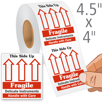 Fragile This Side Up Labels Roll