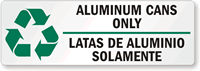 Aluminum Can Only Bilingual Recycling Label