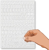 Die Cut Numbers Letters Symbols Label Sheet