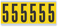 Mylar 3" Numbers and Letters Character Black on yellow 5