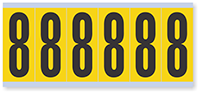 Mylar 3" Numbers and Letters Character Black on yellow 8