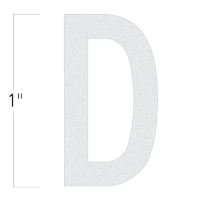 Die-Cut 1 Inch Tall Reflective Letter D White