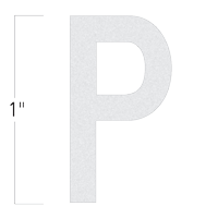 Die-Cut 1 Inch Tall Reflective Letter P White
