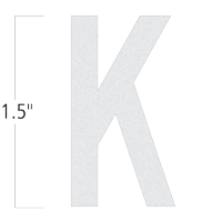 Die-Cut 1.5 Inch Tall Reflective Letter K White