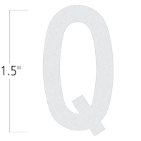 Die-Cut 1.5 Inch Tall Reflective Letter Q White