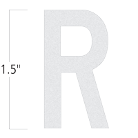 Die-Cut 1.5 Inch Tall Reflective Letter R White