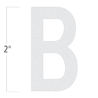 Die-Cut 2 Inch Tall Reflective Letter B White