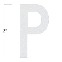 Die-Cut 2 Inch Tall Reflective Letter P White