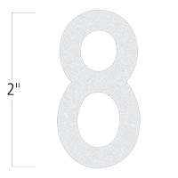 Die-Cut 2 Inch Tall Reflective Number 8 White