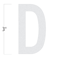 Die-Cut 3 Inch Tall Reflective Letter D White