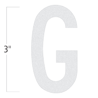 Die-Cut 3 Inch Tall Reflective Letter G White