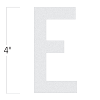 Die-Cut 4 Inch Tall Reflective Letter E White