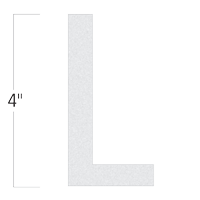 Die-Cut 4 Inch Tall Reflective Letter L White