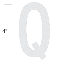Die-Cut 4 Inch Tall Reflective Letter Q White