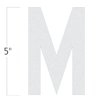 Die-Cut 5 Inch Tall Reflective Letter M White