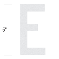 Die-Cut 6 Inch Tall Reflective Letter E White