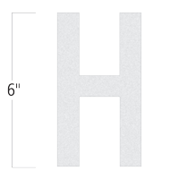 Die-Cut 6 Inch Tall Reflective Letter H White